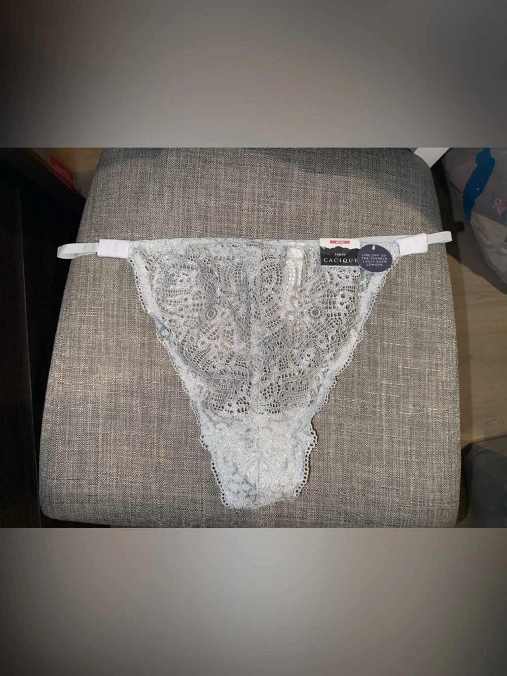 Lane Bryant Cacique Women's NWT Stretch Lace Thong Shimmer And Metal Detail 1820 - Picture 1 of 4